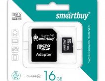 Карта памяти MicroSDHC SmartBuy 16GB cl4 + SD, SB16GBSDCL4-01