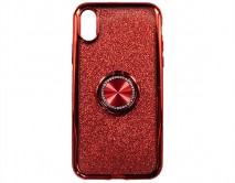 Чехол iPhone X/XS Shine&Ring (красный)