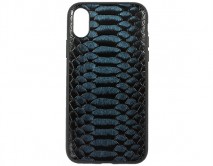 Чехол iPhone X/XS Leather Reptile (синий)
