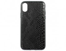 Чехол iPhone X/XS Leather Reptile (черный)