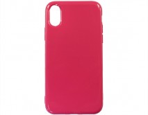 Чехол iPhone X/XS Силикон 2.0mm (ярко-розовый)