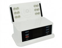 Зарядная станция CDA-36 с дисплеем 6 USB (1 USB Quick Charge 3.0) + 1 Type-C + 1 65W