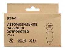 АЗУ-1USB + USB Type-C Kstati CC-63 QC 3.0, серый
