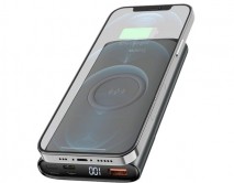 Внешний аккумулятор Power Bank 10000 mAh Hoco Q6 Aegis 22.5W  wireless charging  темно-серый