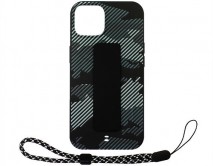Чехол iPhone 13 Камуфляж с держателем (черный)