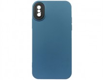 Чехол iPhone X/XS BICOLOR (темно-синий)