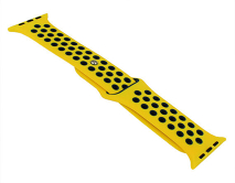 Ремешок Watch Series 42mm/44mm/45mm/49mm силиконовый Nike band желтый/темно-синий #37