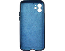 Чехол iPhone 12 Leather Magnetic, темно-синий