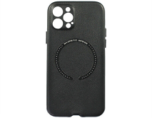 Чехол iPhone 12 Pro Leather Magnetic, черный