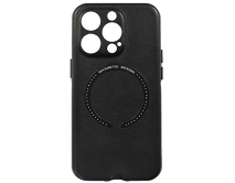 Чехол iPhone 14 Pro Leather Magnetic, черный
