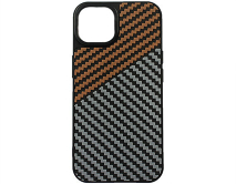 Чехол iPhone 14 Dual Carbon, оранжевый/серый