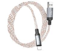 Кабель Hoco U112 Lightning - USB светящийся серый, 1,2м