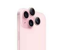 Защитная накладка ANANK на камеру iPhone 15/15 Plus светло-розовая (комплект 2шт)