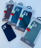 Чехол iPhone 15 Pro Max LUXO Kevlar MagSafe (J211 зеленый/голубой)