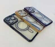 Чехол iPhone 12 Pro Glitter MagSafe (фиолетовый)